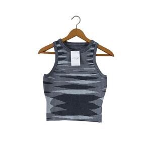NWT Vamp Hazy Days Space Dye Knit Tank Top Gray Size Medium